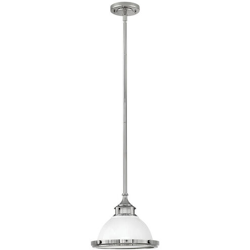 Amelia 1 Light 11.75 inch Polished White with Polished Nickel Indoor Mini Pendant Ceiling Light