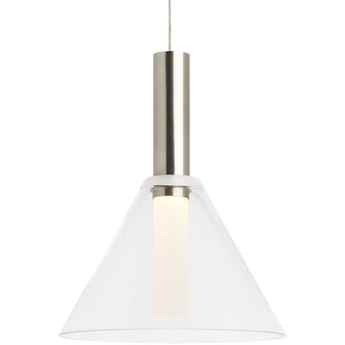 Sean Lavin Mezz 1 Light 12 Black Low-Voltage Pendant Ceiling Light in MonoRail, Clear Glass, Integrated LED