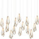 Glace 15 Light 48 inch White and Antique Brass with Silver Multi-Drop Pendant Ceiling Light