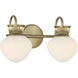 Melbourne 2 Light 16 inch Noble Brass Bathroom Vanity Light Wall Light
