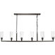 Linear 6 Light 62 inch Oil Rubbed Bronze Linear Chandelier Ceiling Light