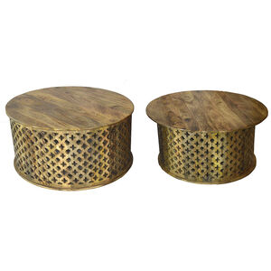 Jali 35 X 35 inch Natural Burn Coffee Table