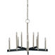 Jessica 10 Light 32 inch Brushed Nickel/Matte Black Dining Chandelier Ceiling Light