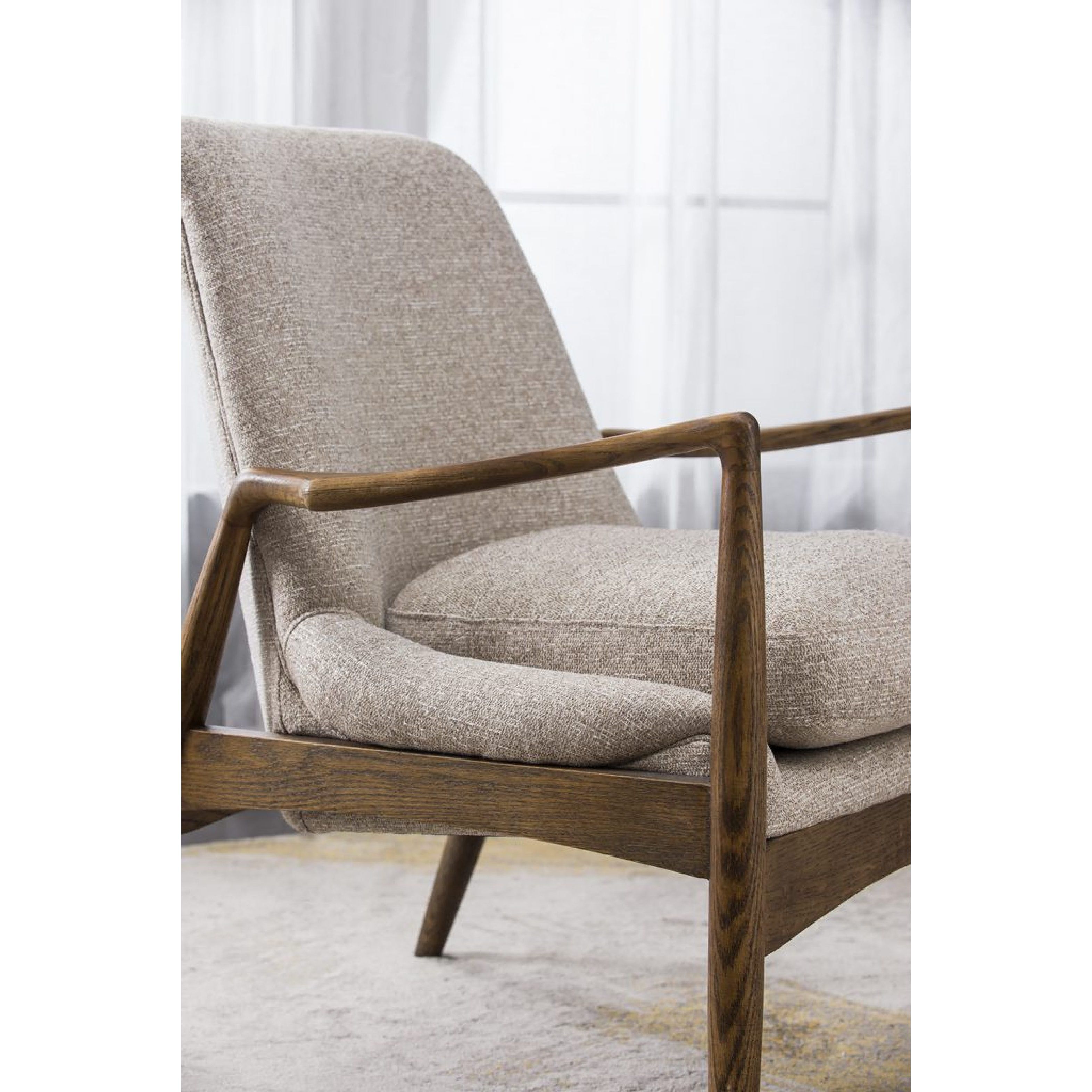 Brown and on sale cream accent chair