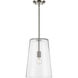 Clarion 1 Light 10.5 inch Brushed Nickel Pendant Ceiling Light, Medium