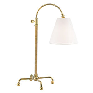 Curves No.1 30.5 inch 75.00 watt Aged Brass Table Lamp Portable Light