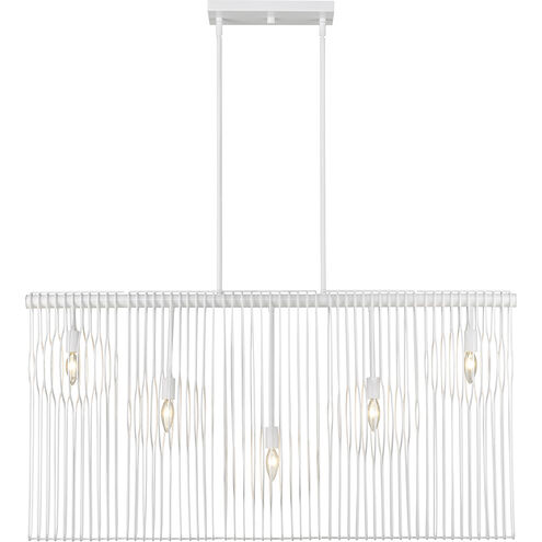 Contour 5 Light 45.75 inch White Linear Chandelier Ceiling Light