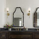 Federal Case 40 X 22 inch Matte Black and French Gold Wall Mirror