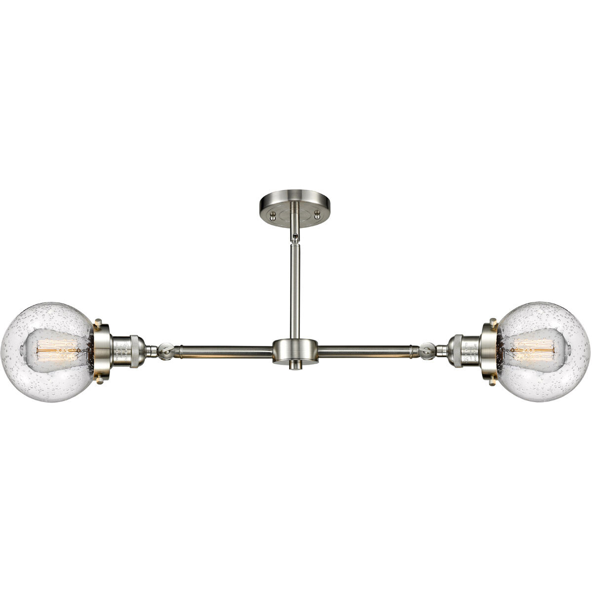 Franklin Restoration Beacon LED 23 inch Brushed Satin Nickel Chandelier Ceiling Light in Seedy Glass, Franklin Restoration