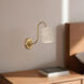 Alora Mood Bromley 1 Light 5 inch Brushed Gold and Travertine Wall/Vanity Light Wall Light