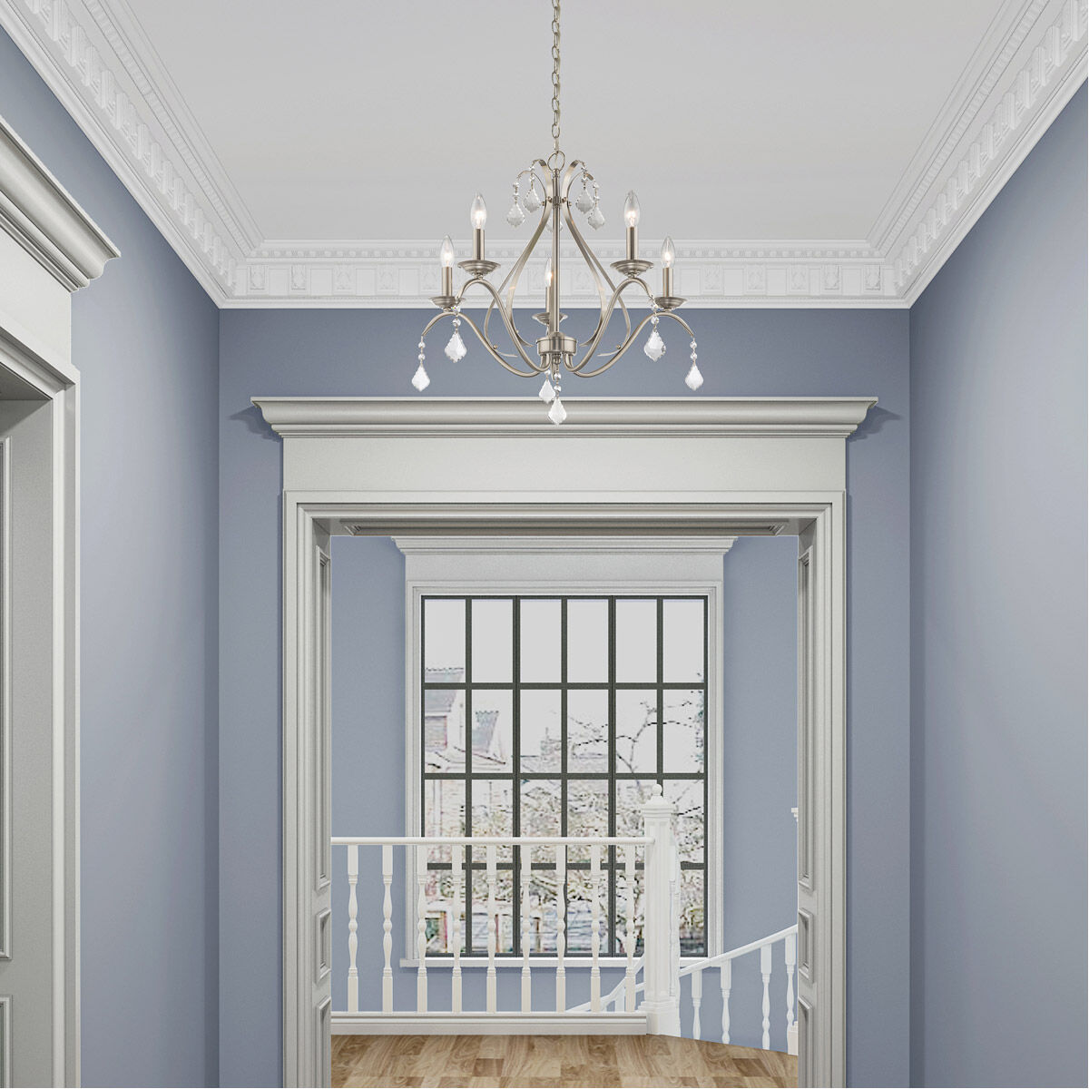 Caterina 5 Light 24 inch Brushed Nickel Chandelier Ceiling Light