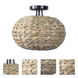 Cove 1 Light 13.75 inch Natural with Oil Rubbed Bronze Semi Flush Mount Ceiling Light