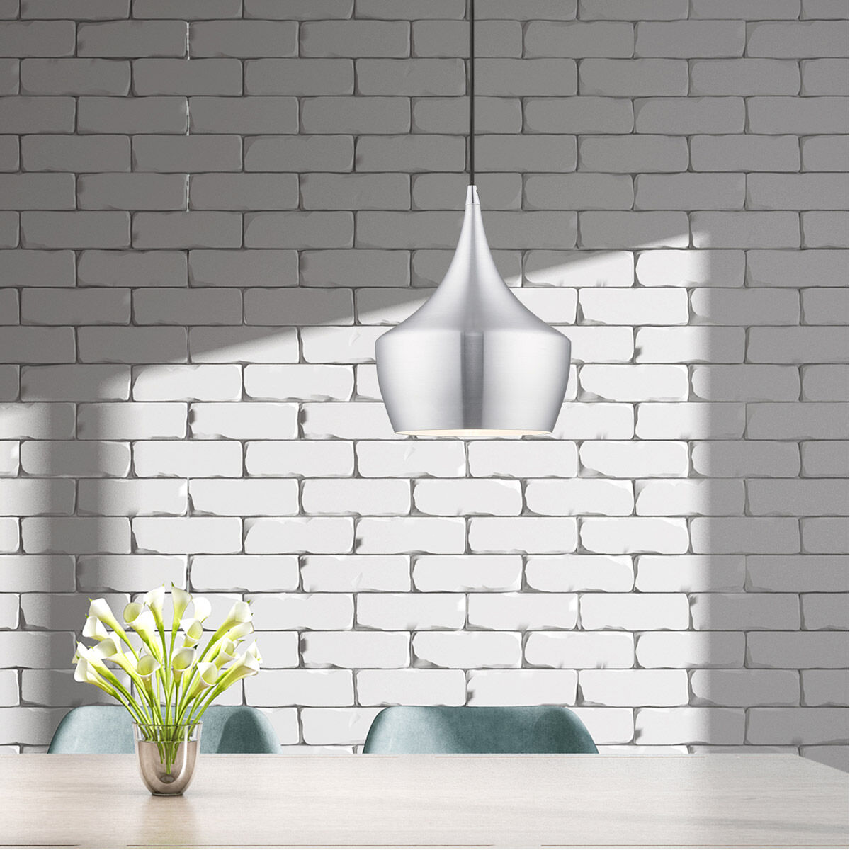 Allison 1 Light 10 inch Brushed Aluminum Mini Pendant Ceiling Light