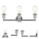 Edison Fenton 3 Light 25 inch Polished Chrome Bath Vanity Light Wall Light in Matte White Glass