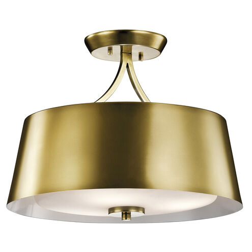 Maclain 3 Light 16 inch Natural Brass Pendant/Semi Flush Ceiling Light