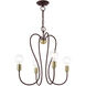Lucerne 4 Light 20 inch Bronze with Antique Brass Accents Chandelier Ceiling Light