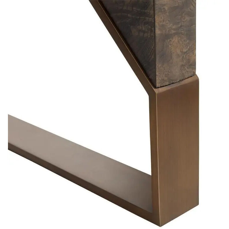 Jupiter 56 X 28 inch Truffle Burl and Antique Brass Desk