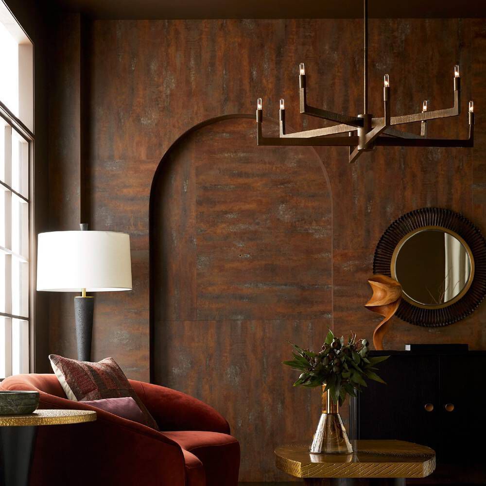 Griff 8 Light 39 inch Antique Brass and English Bronze Chandelier Ceiling Light