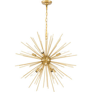 Timber 8 Light 30 inch Brass Pendant Ceiling Light