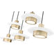 Ludo LED 51.5 inch Matte White and Modern Gold Linear Chandelier Ceiling Light
