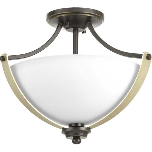 Noma 2 Light 16 inch Antique Bronze Semi-Flush Mount Convertible Ceiling Light, Design Series