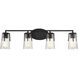 Sacremento 4 Light 32 inch Black Bathroom Vanity Light Wall Light, Essentials