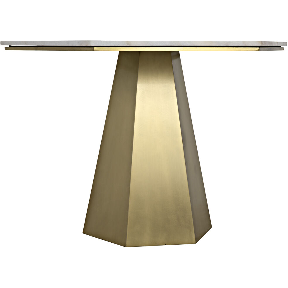 Demetria 43 X 37.5 inch Antique Brass Dining Table