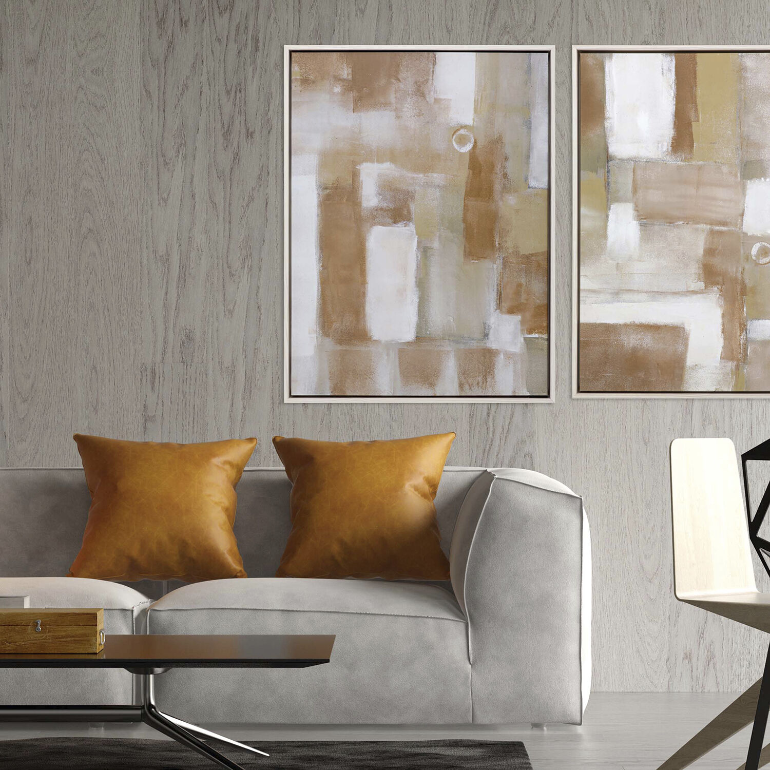 Established Grounds Rust and Beige and Orange and White Canvas