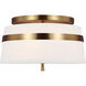 AH by Alexa Hampton Cordtlandt 3 Light 14 inch Burnished Brass Semi-Flush Mount Ceiling Light