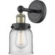 Bell Sconce Wall Light in Black Antique Brass, Clear