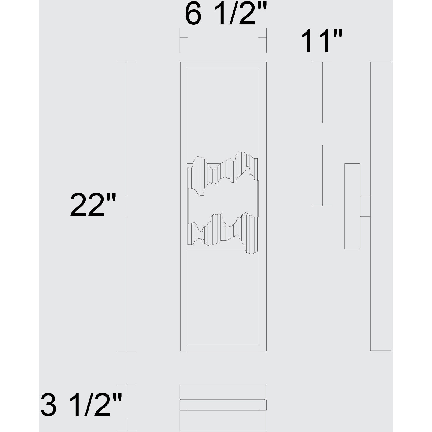 Sunrize LED 22 inch Sand Black Outdoor Wall Sconce