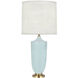 Michael Berman Hadrian 28.75 inch 150.00 watt Matte Sky Blue Table Lamp Portable Light in Modern Brass