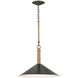 Ocracoke 1 Light 20 inch Blacksmith and Natural Abaca Rope Pendant Ceiling Light