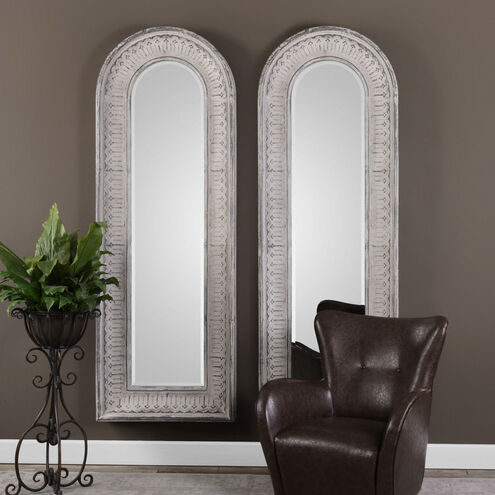 Argenton 88 X 31 inch Aged Gray Wall Mirror, Arch