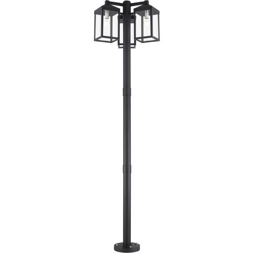 Nyack 3 Light 96.25 inch Black with Brushed Nickel Accents Outdoor 3 Head Post Light