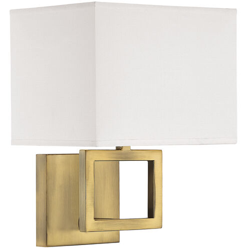 Modern 1 Light 8 inch Natural Brass Wall Sconce Wall Light, 5.75H x 12" w and depth is 6" shade dimensions