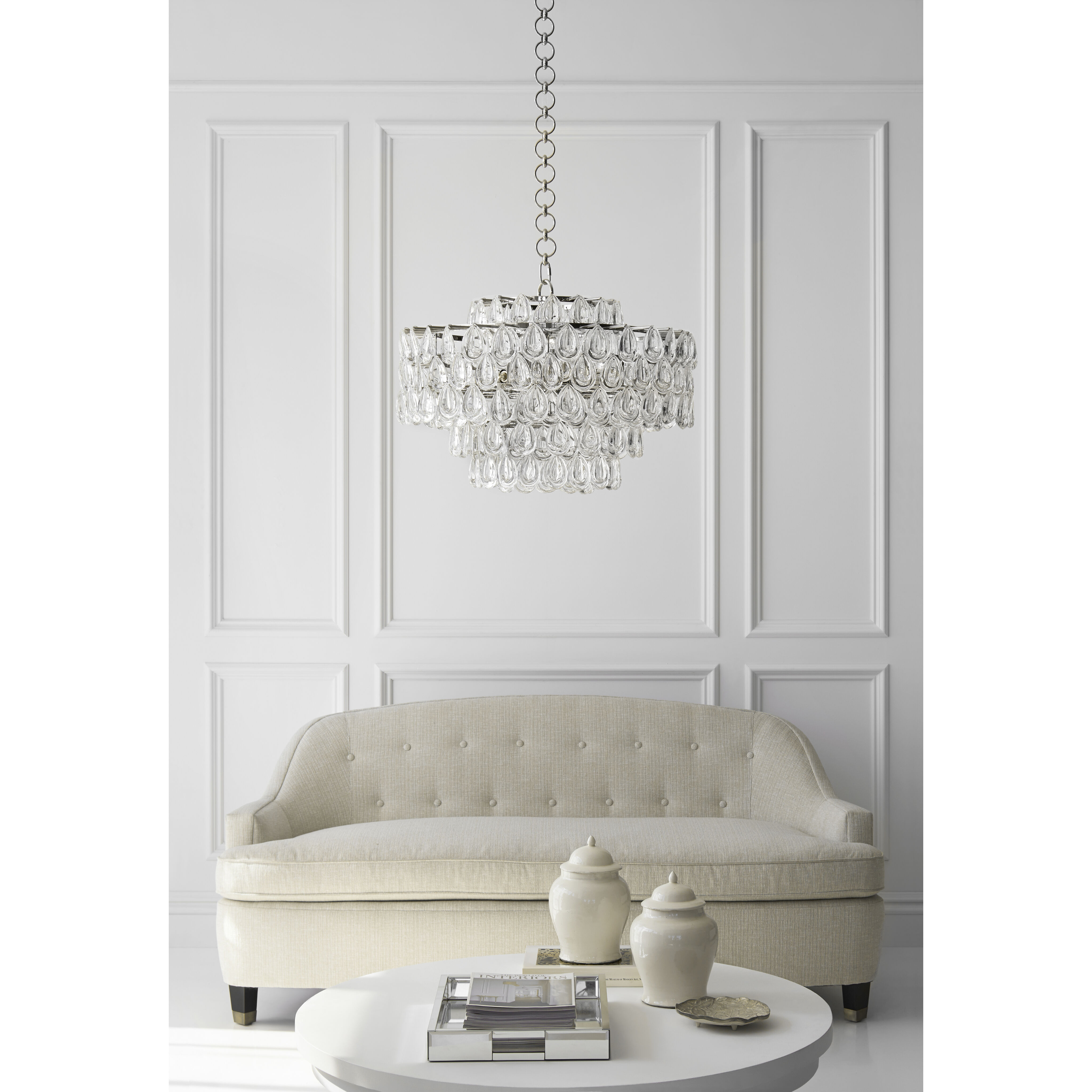 AERIN Liscia 12 Light 25 inch Polished Nickel Chandelier Ceiling Light, Medium