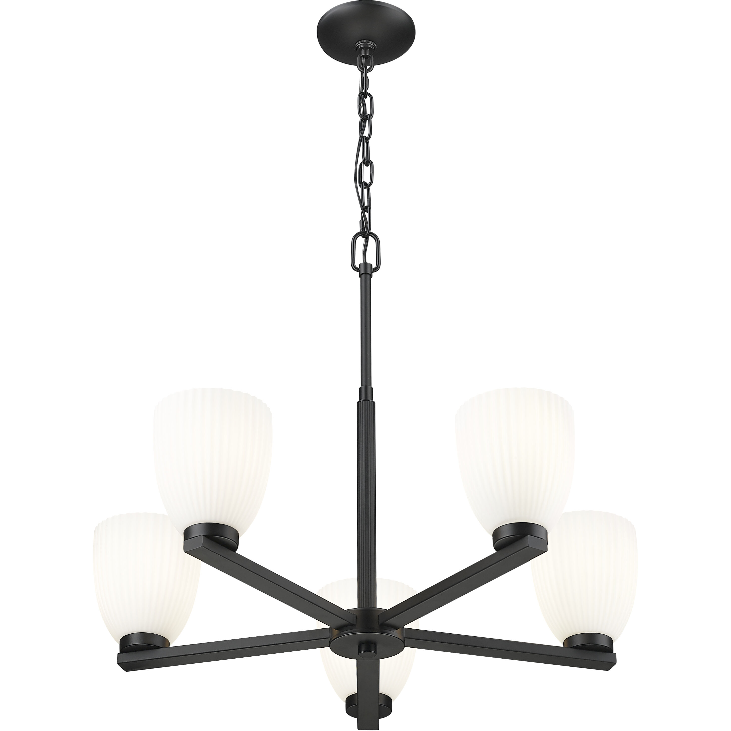 Naya 5 Light 25.25 inch Matte Black Chandelier Ceiling Light