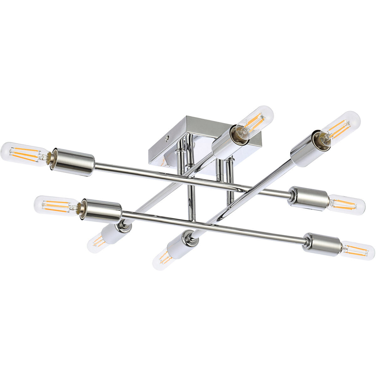 Script 8 Light 19 inch Chrome Flush Mount Ceiling Light