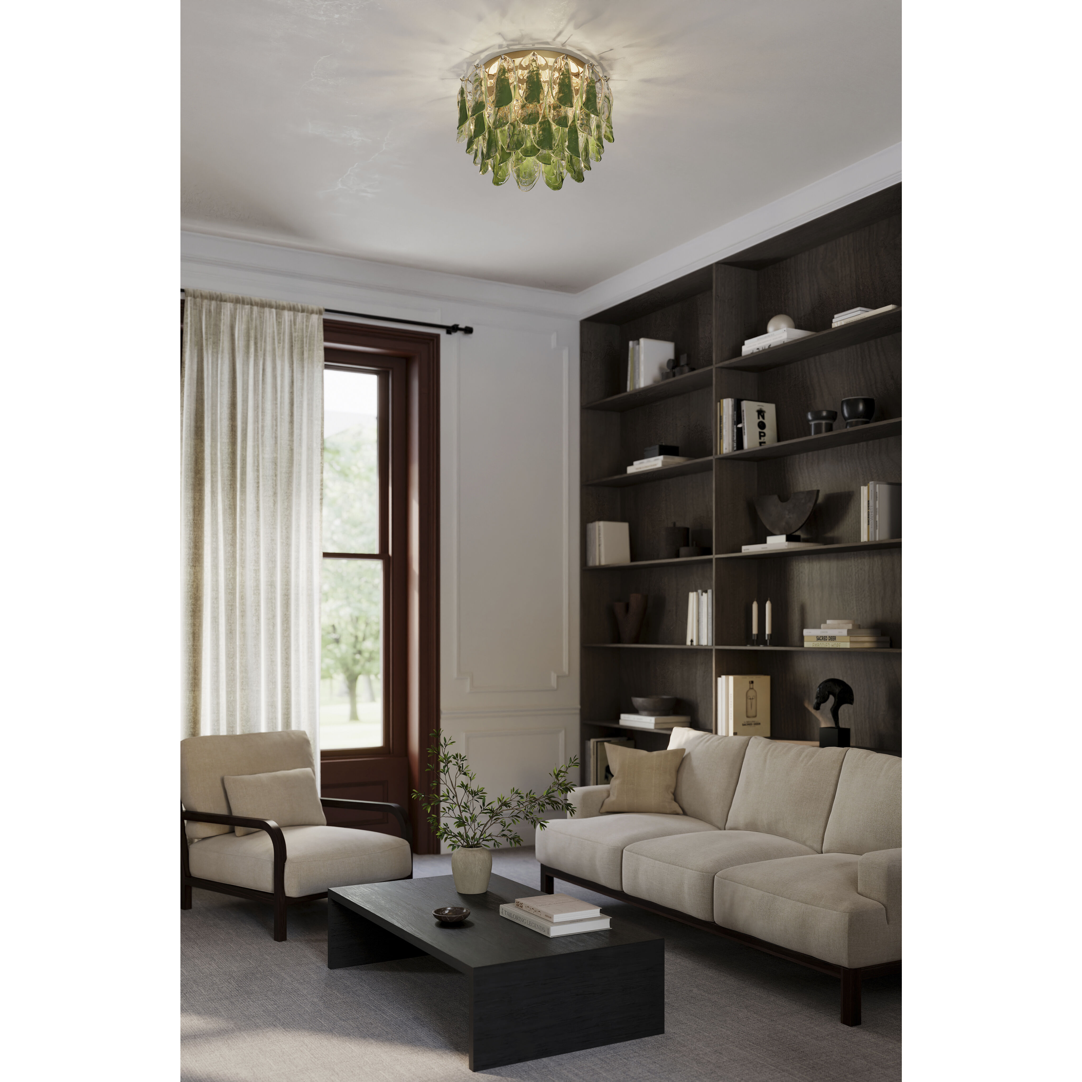 Verla Crest 6 Light 24.25 inch Legacy Brass Flush Mount Ceiling Light