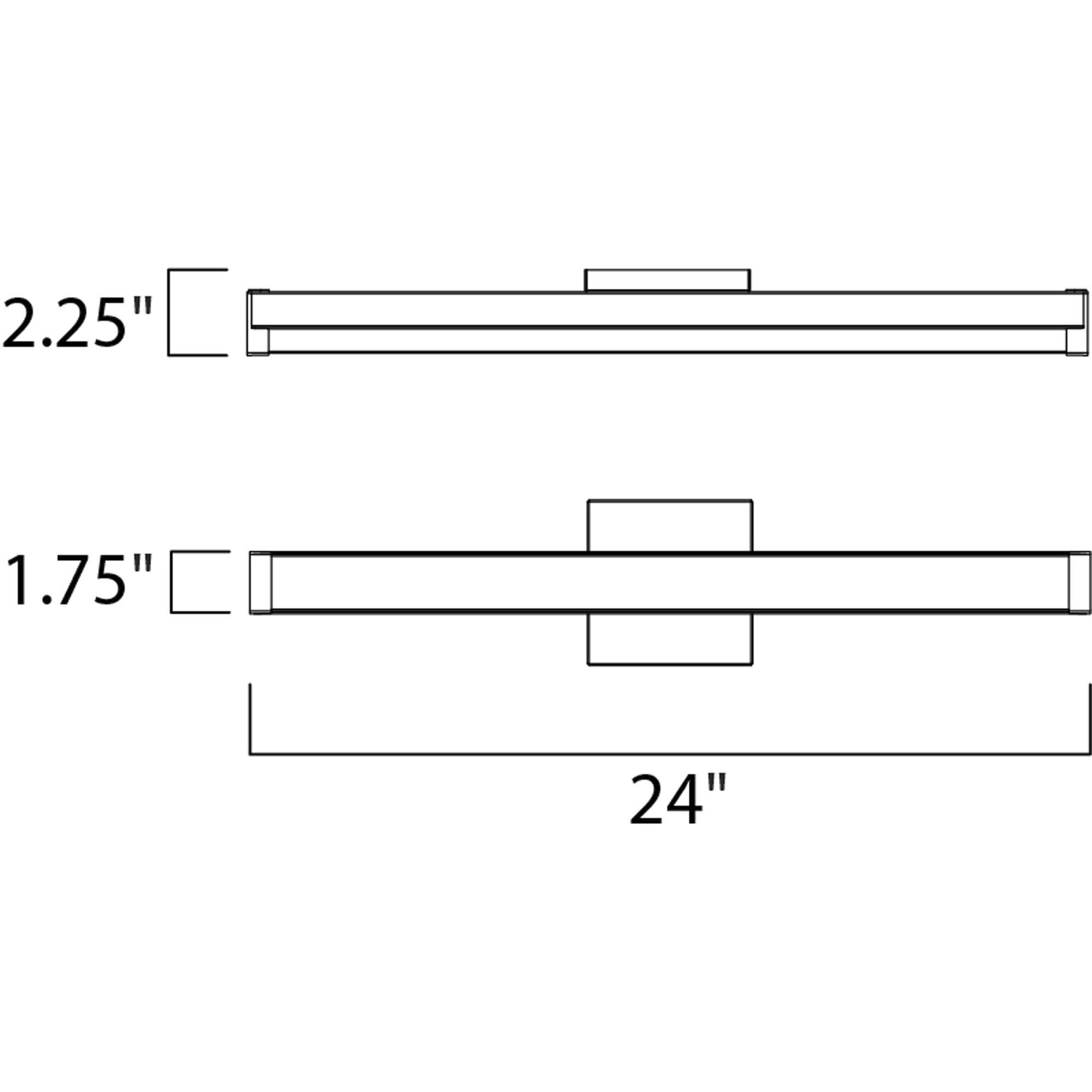 Spec LED 24 inch Black Bath Vanity Wall Light