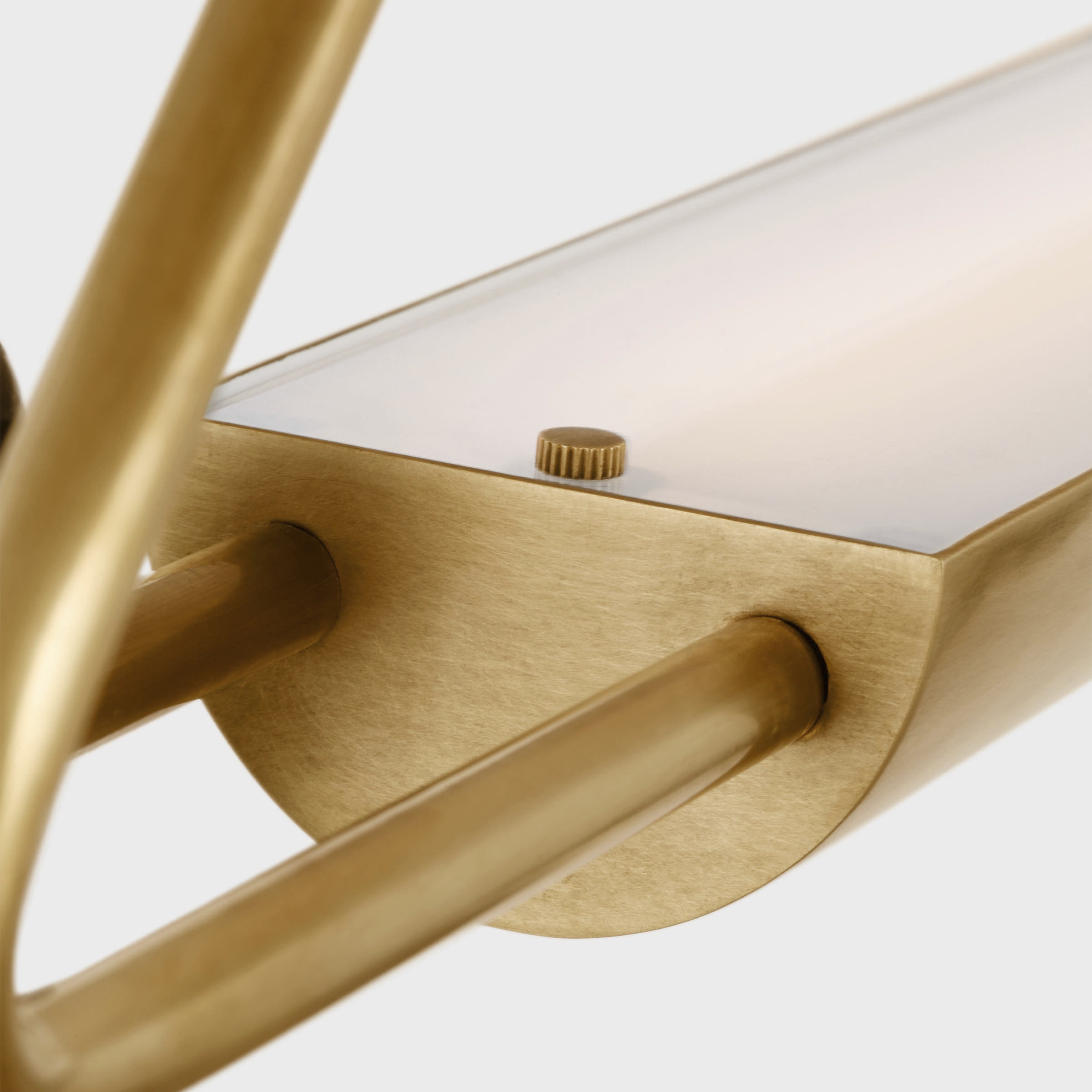 Kelly Wearstler Teline LED 54 inch Antique-Burnished Brass and Matte White Oval Linear Pendant Ceiling Light