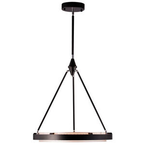 Duo LED 23.63 inch Classic Black with Silver Shimmer Pendant Ceiling Light
