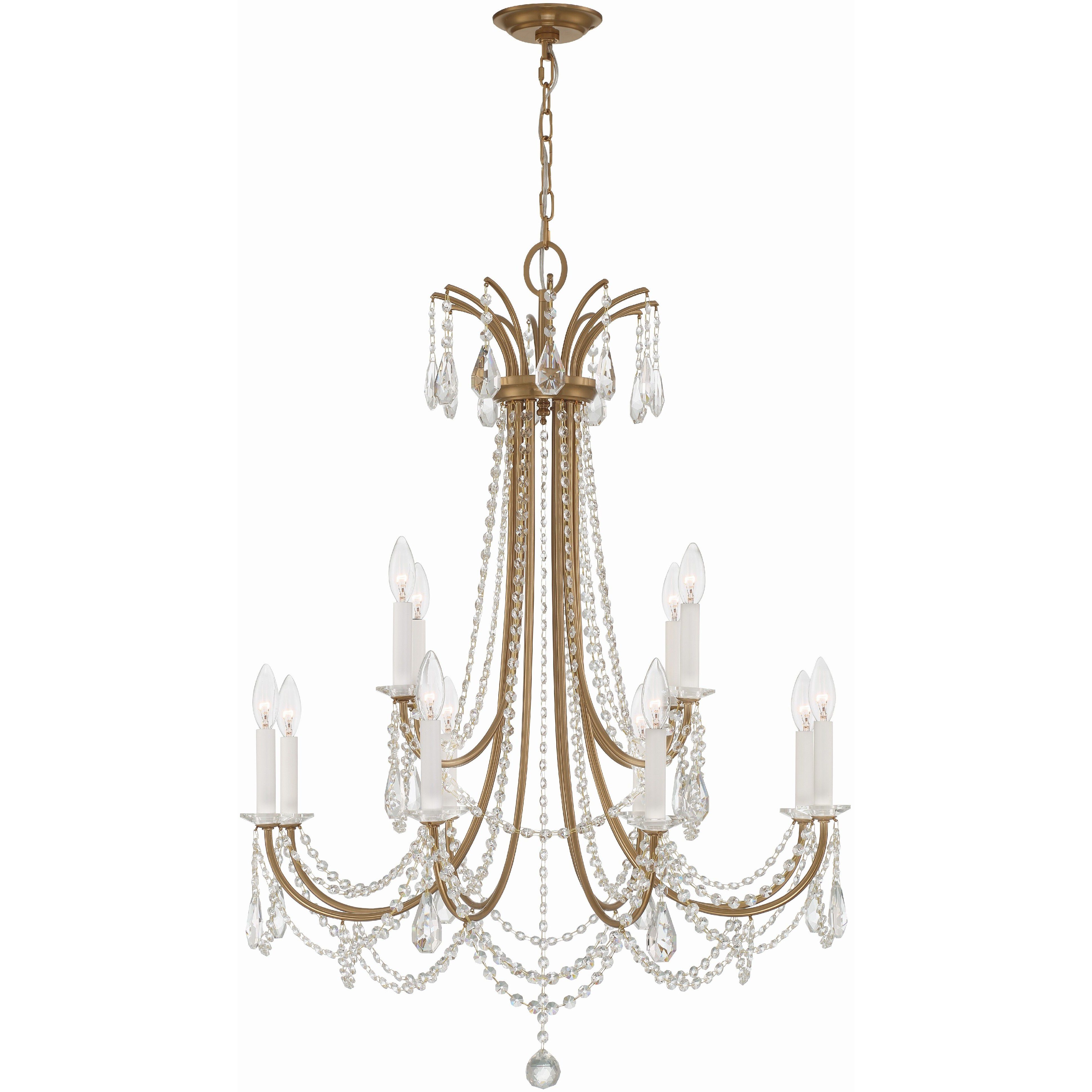Karrington 12 Light 30 inch Aged Brass Chandelier Ceiling Light