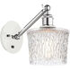 Ballston Niagra 1 Light 7 inch White and Polished Chrome Sconce Wall Light