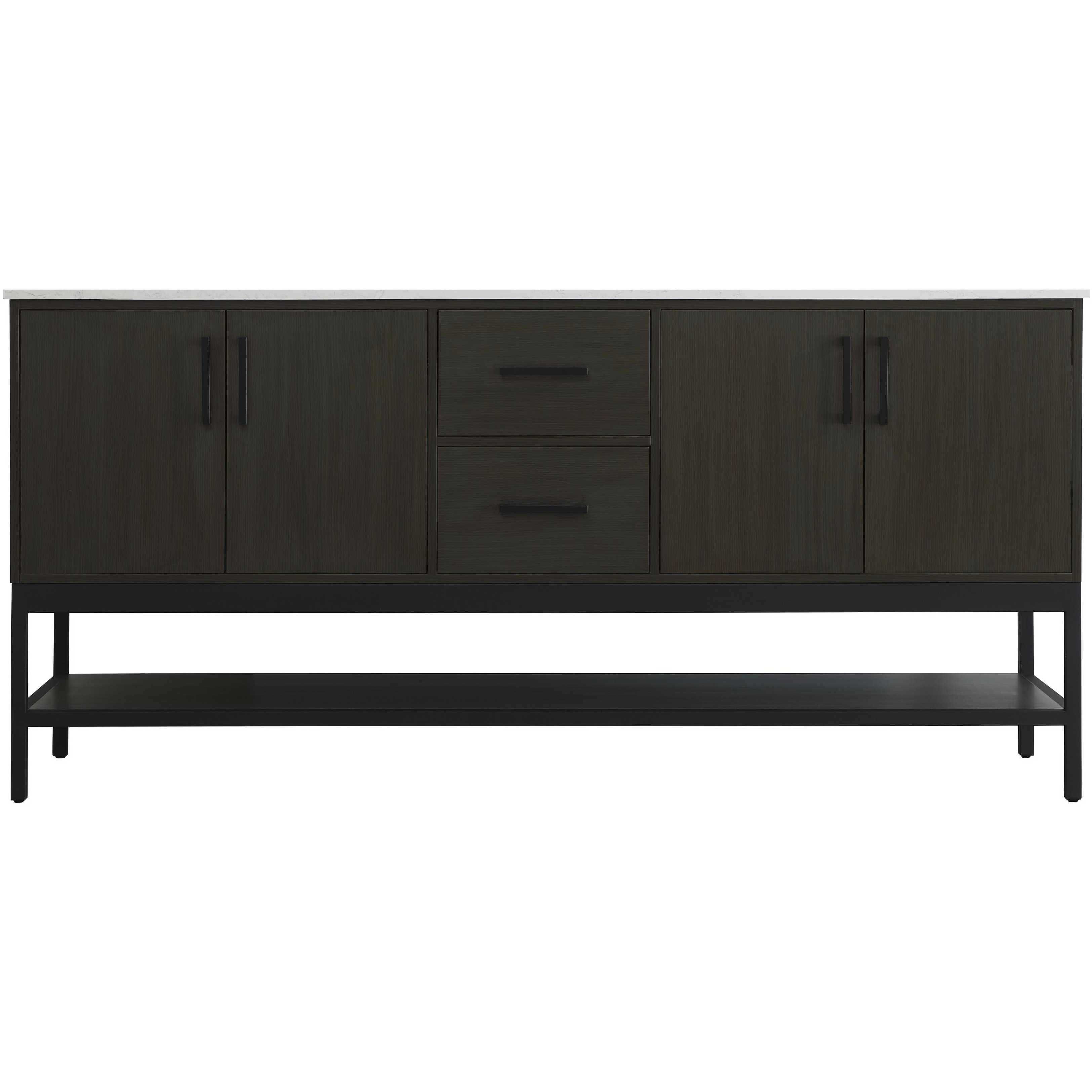 Lennox 72 X 34 inch Mocha Brown Bathroom Vanity Cabinet