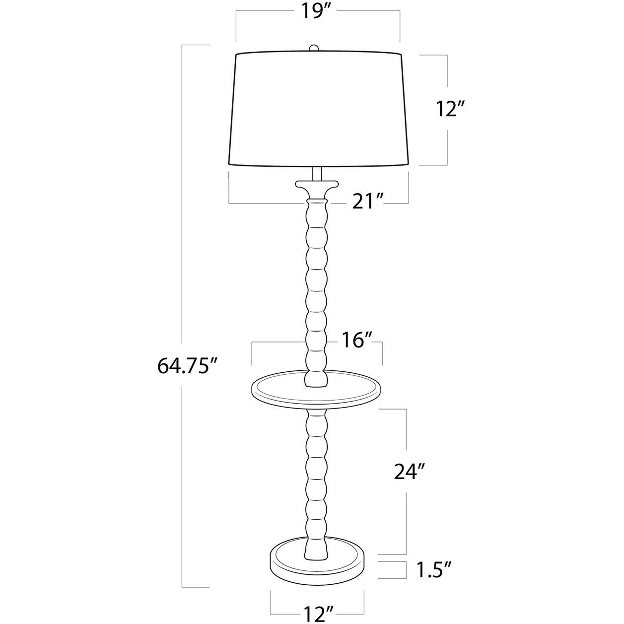 Perennial 64.75 inch 150.00 watt Natural Floor Lamp Portable Light