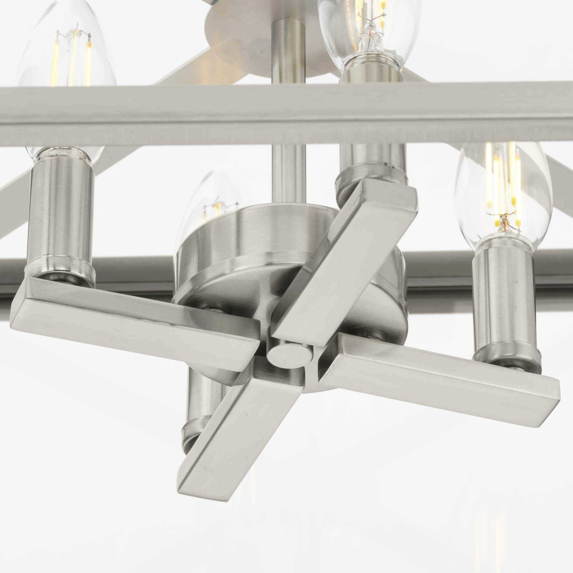 Hillcrest 4 Light 13 inch Brushed Nickel Semi-Flush Mount Ceiling Light