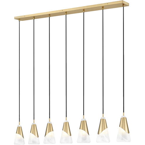 Aimie Linear Chandelier Ceiling Light in Modern Gold