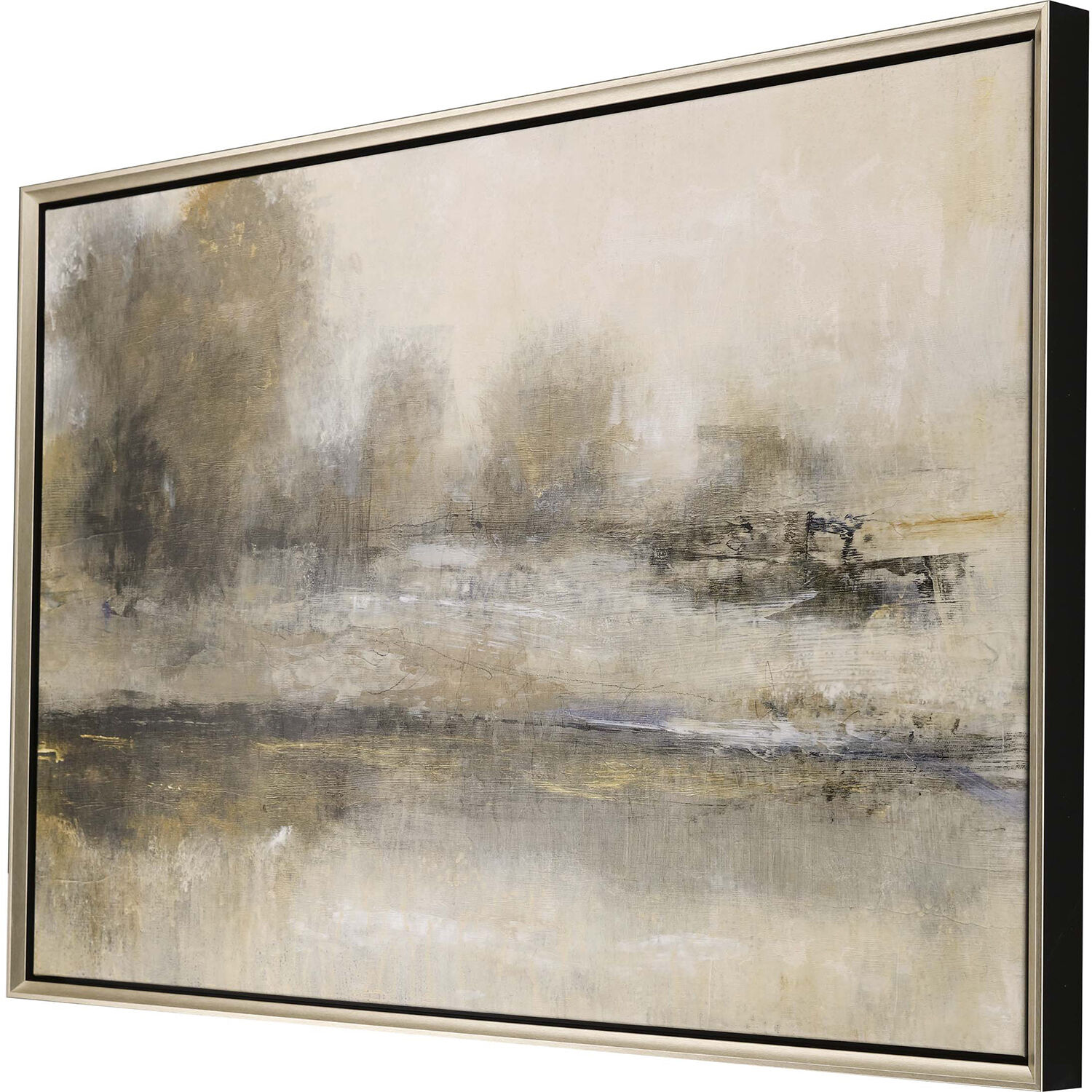 Gilt Landscape Neutral and Beige and Metallic and Black Canvas